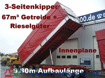 KEMPF 3-Seiten Getreidekipper 67m³   9.80m Aufbaulänge - Prikolica cisterna