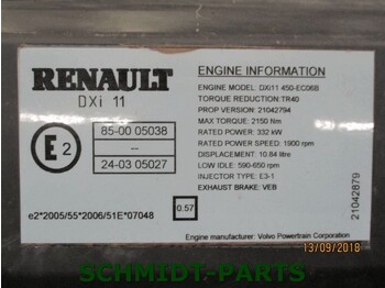 Motor za Kamion Renault 7421179092 DXI 11 450 PK RENAULT PREMUIM EURO 5 MOTOR: slika 3